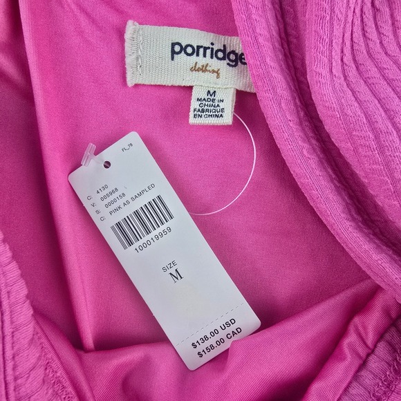 Anthropologie NWT Porridge Antonia Twist-Front Ribbed Maxi Dress Hot Pink Medium - Picture 10 of 15